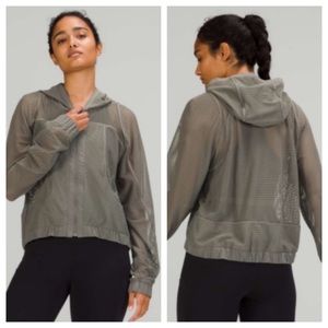 💕LULULEMON RELAXED FIT MESH JACKET-GREY SAGE,12